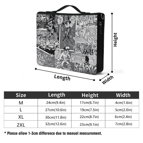 Top - Grain PU Leather Book Case Folder With Pocket no Strap - Stykonz BW Comic - Stykonz Graffiti Streetwear