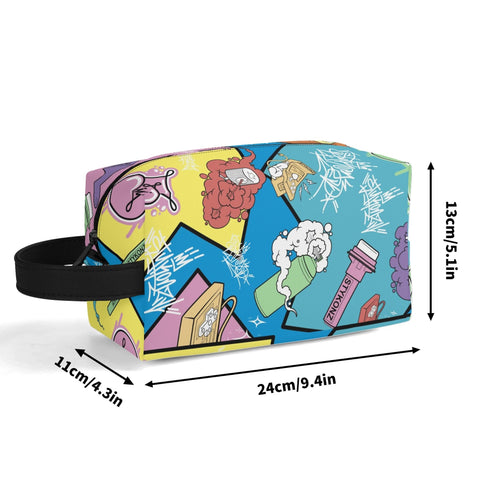 Travel Bag Toiletry Bag Makeup Bag feat 90s Elements | Hip - Hop Streetwear Bag - Stykonz Graffiti Streetwear