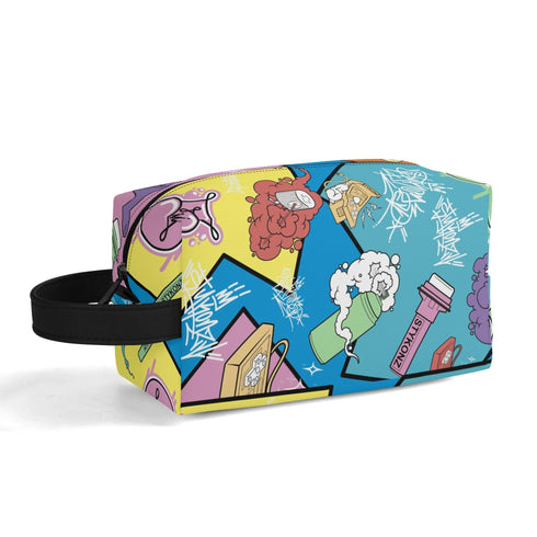 Travel Bag Toiletry Bag Makeup Bag feat 90s Elements | Hip - Hop Streetwear Bag - Stykonz Graffiti Streetwear