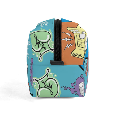 Travel Bag Toiletry Bag Makeup Bag feat 90s Elements | Hip - Hop Streetwear Bag - Stykonz Graffiti Streetwear