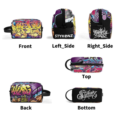Travel Bag Toiletry Bag Makeup Bag feat The Train Master | Hip - Hop Streetwear Bag - Stykonz Graffiti Streetwear