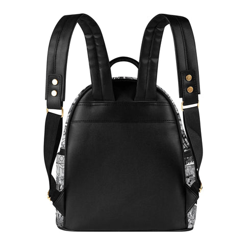 Trendy Midi PU Leather Backpack feat BW Comic Stykonz Graffiti - Stykonz Graffiti Streetwear