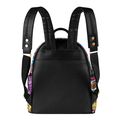 Trendy Midi PU Leather Backpack feat The Train Master Graffiti - Stykonz Graffiti Streetwear