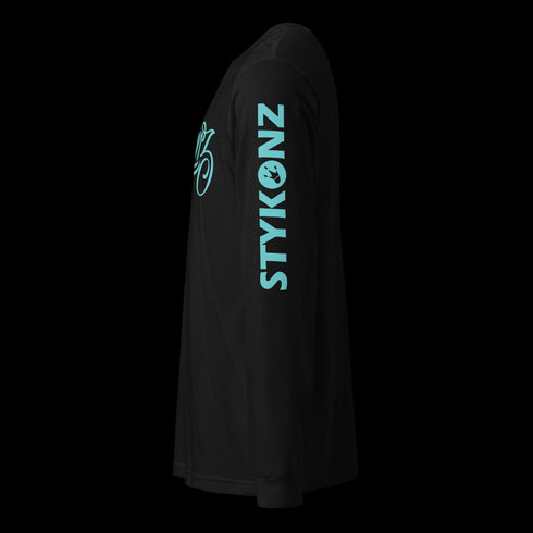 Men's Graffiti Long Sleeve Tee Turquoise Scriptkonz | Hip-Hop Streetwear Tee