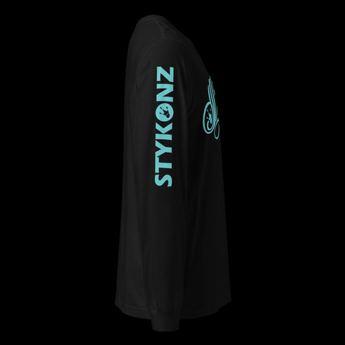 Men's Graffiti Long Sleeve Tee Turquoise Scriptkonz | Hip-Hop Streetwear Tee