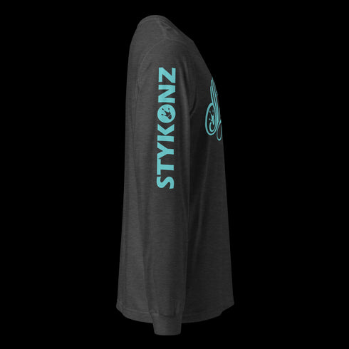 Men's Graffiti Long Sleeve Tee Turquoise Scriptkonz | Hip-Hop Streetwear Tee