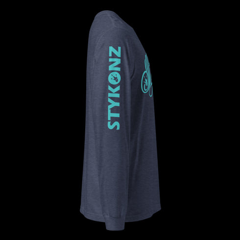 Men's Graffiti Long Sleeve Tee Turquoise Scriptkonz | Hip-Hop Streetwear Tee