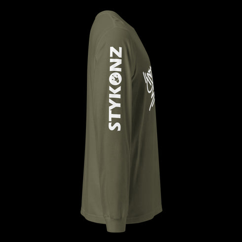 Men's Graffiti Long Sleeve Tee White Stykonz Tag | Hip-Hop Streetwear Tee