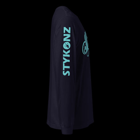 Men's Graffiti Long Sleeve Tee Turquoise Scriptkonz | Hip-Hop Streetwear Tee