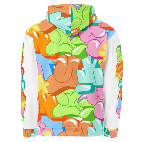 Women’s Graffiti AOP Hoodie – Candy Scriptkonz | Hip - Hop Streetwear Hoodie - Stykonz Graffiti Streetwear