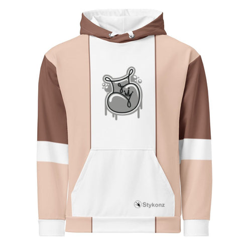 Women’s Graffiti AOP Hoodie – Chocolate Chromium NY Wildstyle feat El - Cappy & Buttonz | Hip - Hop Streetwear Hoodie - Stykonz Graffiti Streetwear