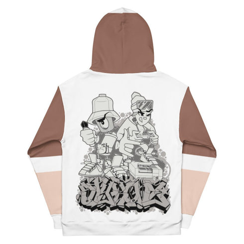 Women’s Graffiti AOP Hoodie – Chocolate Chromium NY Wildstyle feat El - Cappy & Buttonz | Hip - Hop Streetwear Hoodie - Stykonz Graffiti Streetwear