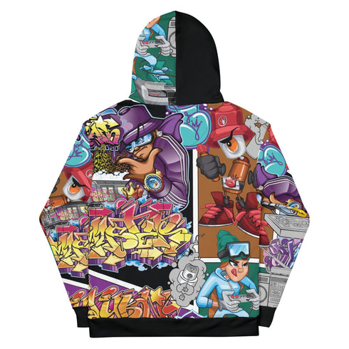 Women’s Graffiti AOP Hoodie – Comic Stykonz 1 | Hip - Hop Streetwear Hoodie - Stykonz Graffiti Streetwear