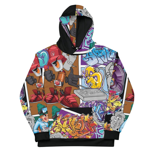 Women’s Graffiti AOP Hoodie – Comic Stykonz 1 | Hip - Hop Streetwear Hoodie - Stykonz Graffiti Streetwear