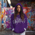 Women’s Graffiti AOP Hoodie – Purple Scriptkonz | Hip - Hop Streetwear Hoodie - Stykonz Graffiti Streetwear