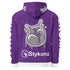 Women’s Graffiti AOP Hoodie – Purple Scriptkonz | Hip - Hop Streetwear Hoodie - Stykonz Graffiti Streetwear