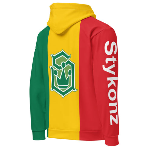 Women’s Graffiti AOP Hoodie – Rasta S - Kingz Crown Calli - Graff | Hip - Hop Streetwear Hoodie - Stykonz Graffiti Streetwear