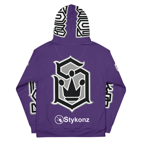 Women’s Graffiti AOP Hoodie – Stykonz Purple Style Master Tag | Hip - Hop Streetwear Hoodie - Stykonz Graffiti Streetwear