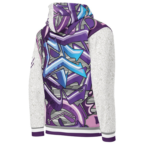 Women’s Graffiti AOP Hoodie – Stykonz Purple Wildstyle | Hip - Hop Streetwear Hoodie - Stykonz Graffiti Streetwear