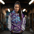 Women’s Graffiti AOP Hoodie – Stykonz Purple Wildstyle | Hip - Hop Streetwear Hoodie - Stykonz Graffiti Streetwear