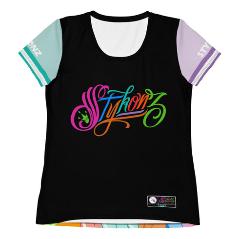 Women's Graffiti Athletic T-shirt feat Black Candy - Stykonz Graffiti Streetwear