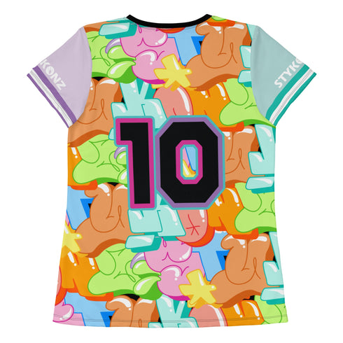 Women's Graffiti Athletic T-shirt feat Black Candy - Stykonz Graffiti Streetwear