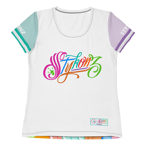 Women's Graffiti Athletic T-shirt feat Candy - Stykonz Graffiti Streetwear
