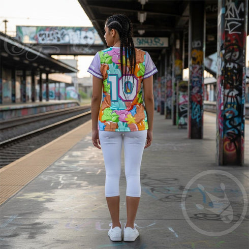 Women's Graffiti Athletic T-shirt feat Candy - Stykonz Graffiti Streetwear