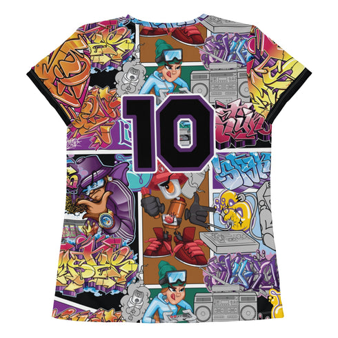 Women's Graffiti Athletic T-shirt feat Comic Stykonz 1 - Stykonz Graffiti Streetwear