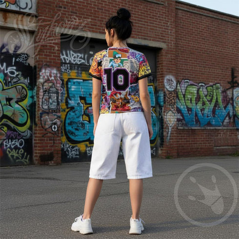 Women's Graffiti Athletic T-shirt feat Comic Stykonz 1 - Stykonz Graffiti Streetwear