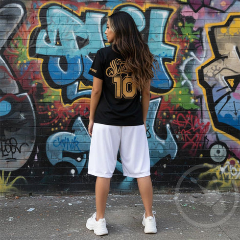 Women's Graffiti Athletic T-shirt feat Gold Scriptkonz - Stykonz Graffiti Streetwear