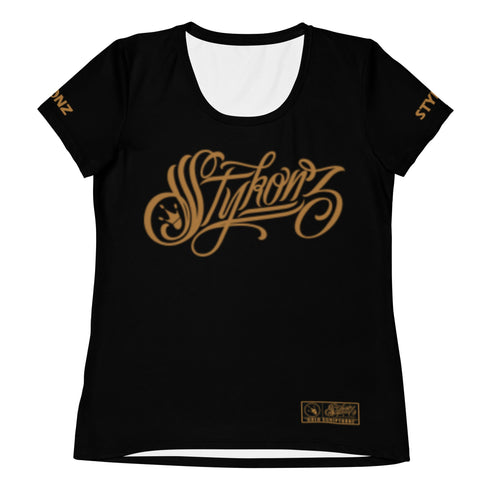 Women's Graffiti Athletic T-shirt feat Gold Scriptkonz - Stykonz Graffiti Streetwear