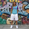 Women's Graffiti Athletic T-shirt feat Stykonz Candy Turquoise Script - Stykonz Graffiti Streetwear