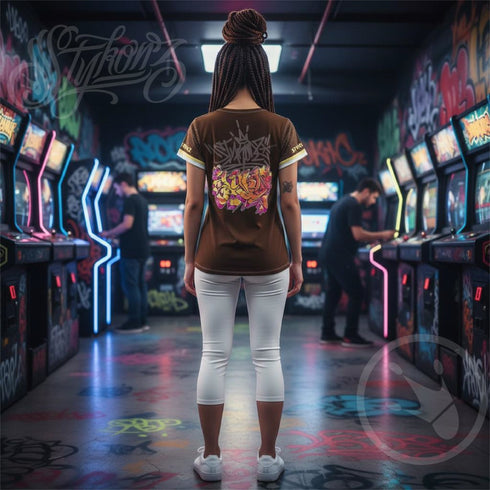 Women's Graffiti Athletic T-shirt feat Sundown - Stykonz Graffiti Streetwear