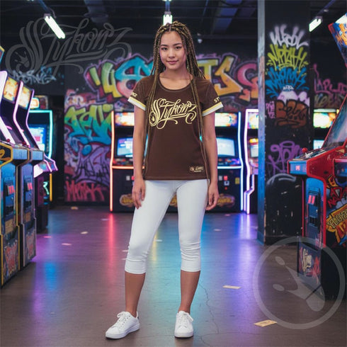 Women's Graffiti Athletic T-shirt feat Sundown - Stykonz Graffiti Streetwear