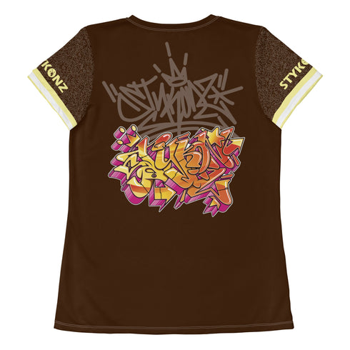 Women's Graffiti Athletic T-shirt feat Sundown - Stykonz Graffiti Streetwear