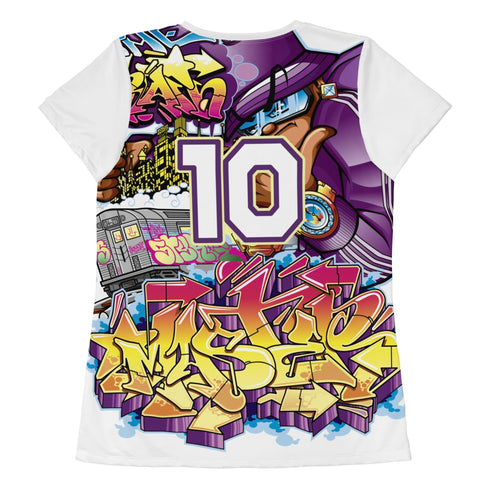 Women's Graffiti Athletic T-shirt feat The Train Master NY Wildstyle - Stykonz Graffiti Streetwear