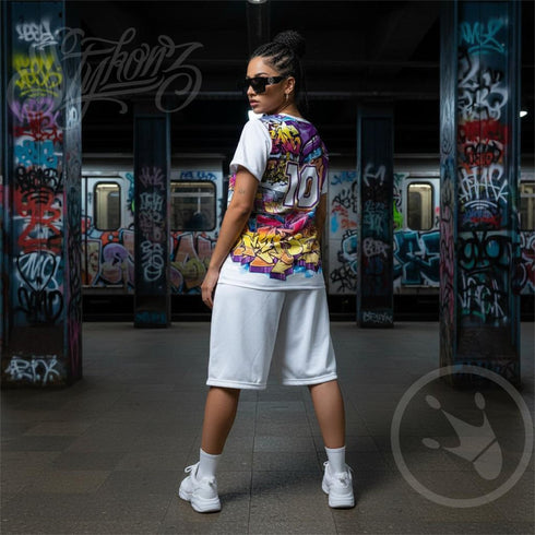 Women's Graffiti Athletic T-shirt feat The Train Master NY Wildstyle - Stykonz Graffiti Streetwear
