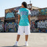 Women's Graffiti Athletic T-shirt feat Turquoise Mix Script - Stykonz Graffiti Streetwear
