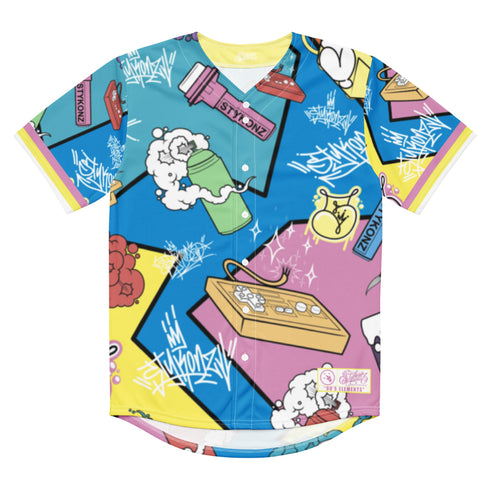 Women's Graffiti Baseball Jersey – 90’s Elements Throw Ups & Tags | Hip - Hop Streetwear Jersey - Stykonz Graffiti Streetwear