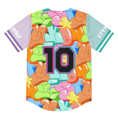 Women’s Graffiti Baseball Jersey – Black Candy | Hip - Hop Streetwear Jersey - Stykonz Graffiti Streetwear