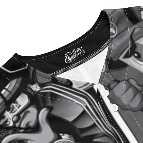 Women’s Graffiti Baseball Jersey – B&W Comic Stykonz 1 | Hip - Hop Streetwear Jersey - Stykonz Graffiti Streetwear