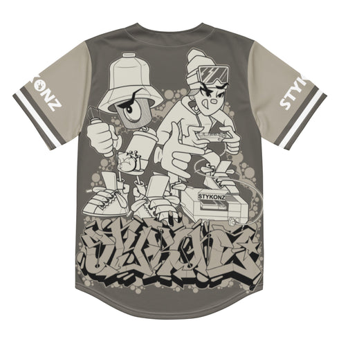 Women’s Graffiti Baseball Jersey – Chromium | Hip - Hop Streetwear Jersey - Stykonz Graffiti Streetwear