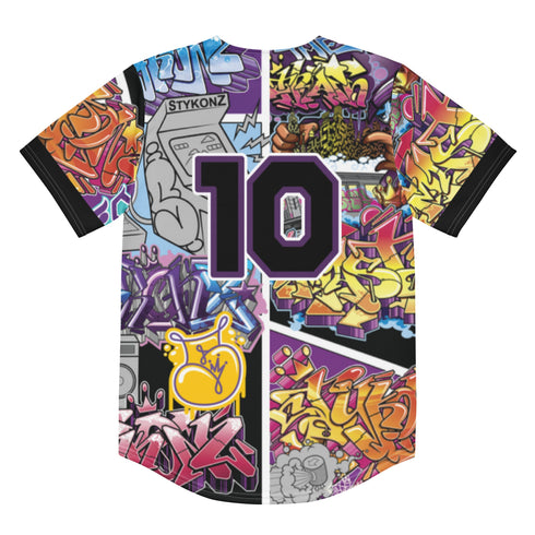 Women’s Graffiti Baseball Jersey – Comic Stykonz 1 | Hip - Hop Streetwear Jersey - Stykonz Graffiti Streetwear