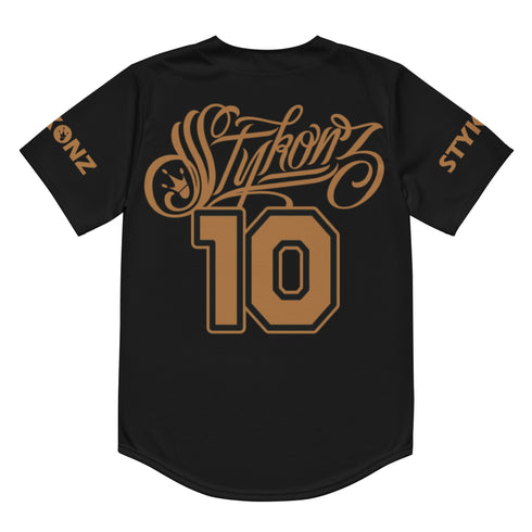 Women’s Graffiti Baseball Jersey – Gold Scriptkonz | Hip - Hop Streetwear Jersey - Stykonz Graffiti Streetwear