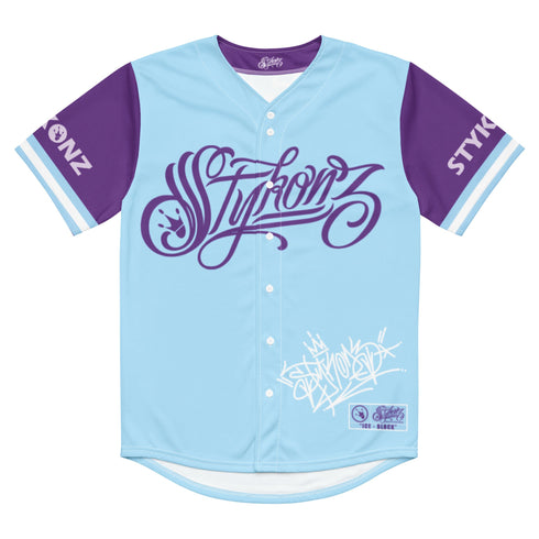 Women’s Graffiti Baseball Jersey – Ice - Block | Hip - Hop Streetwear Jersey - Stykonz Graffiti Streetwear