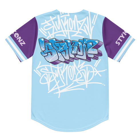 Women’s Graffiti Baseball Jersey – Ice - Block | Hip - Hop Streetwear Jersey - Stykonz Graffiti Streetwear