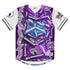 Women’s Graffiti Baseball Jersey – Purple Wildstyle | Hip - Hop Streetwear Jersey - Stykonz Graffiti Streetwear