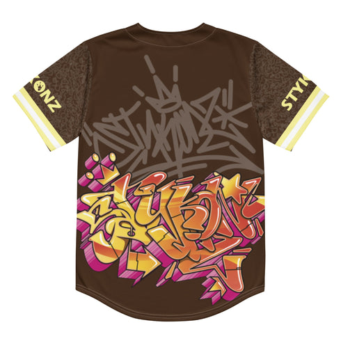 Women’s Graffiti Baseball Jersey – Sundown | Hip - Hop Streetwear Jersey - Stykonz Graffiti Streetwear