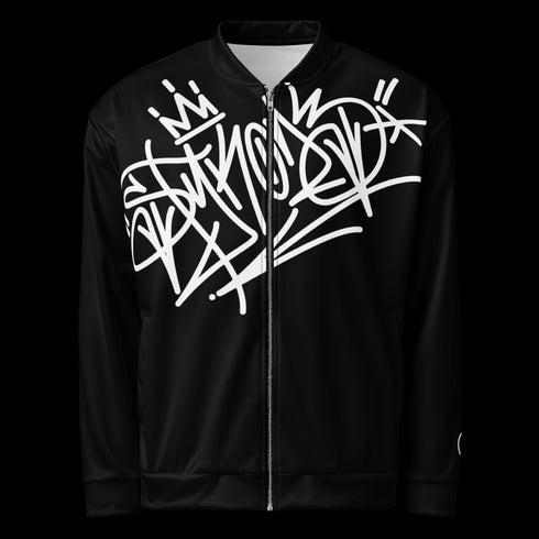 Women’s Graffiti Bomber Jacket – Black Style Master Tag | Hip - Hop Streetwear Jacket - Stykonz Graffiti Streetwear